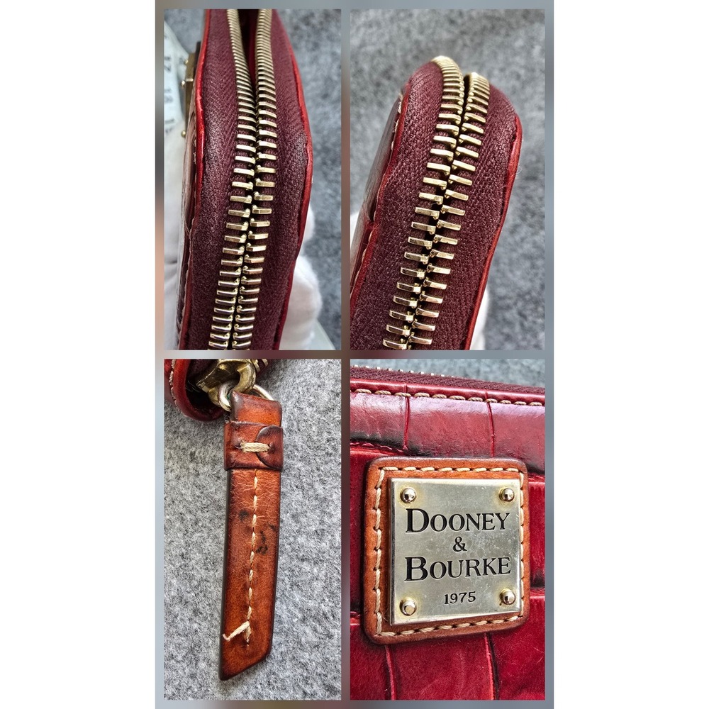 Vintage Dooney & Bourke Wineberry Nile Collection Zip Around Wallet VGUC - Picture 6 of 10